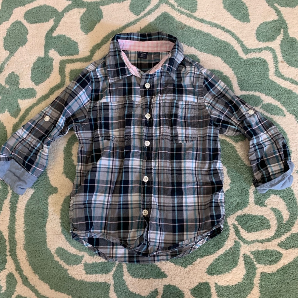GAP plaid button down - toddler size 4